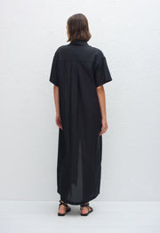 Relaxed Shirt Dress - Black - Matteau
